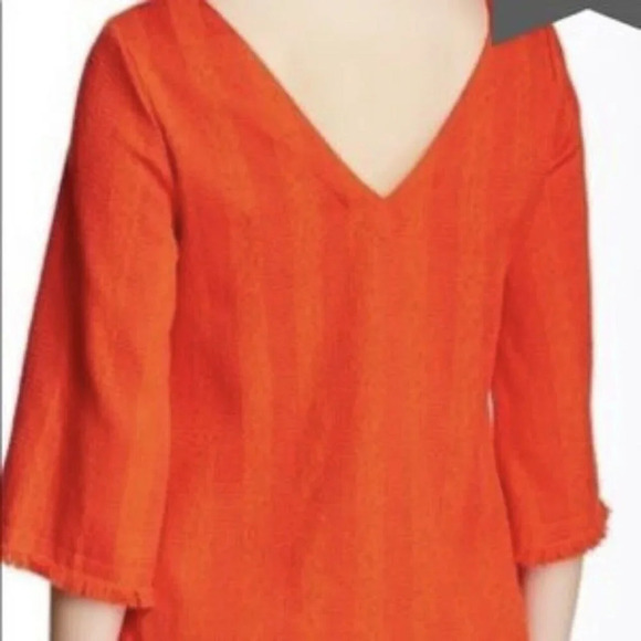 TRINA TURK Women’s Size S Coral Simone V-Back Square Neck 3/4 Sleeve Top - Picture 2 of 2